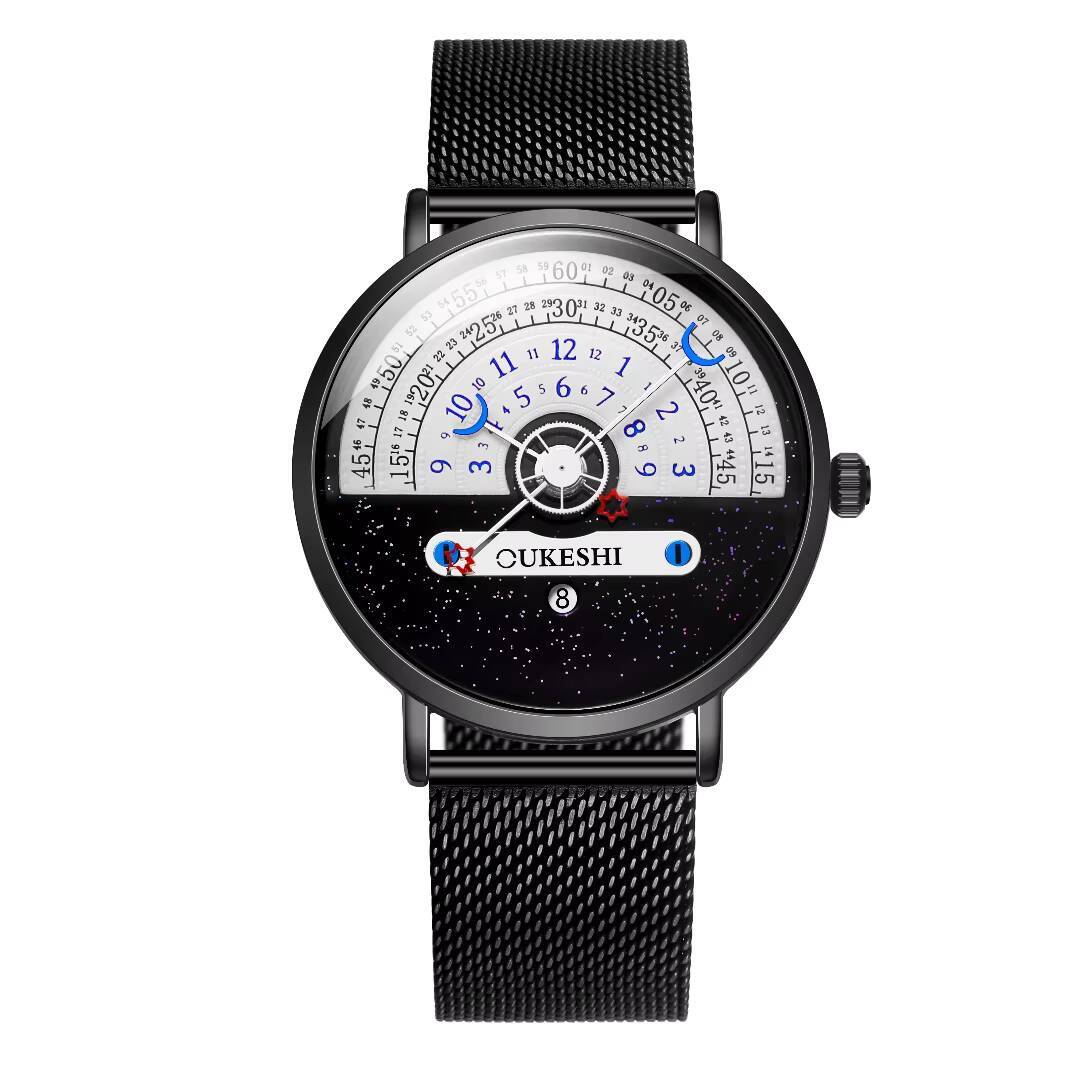 

Роскошный сетчатый браслет Мужские деловые часы Модные календарные кварцевые наручные часы для мужчин Часы Reloj Hombre