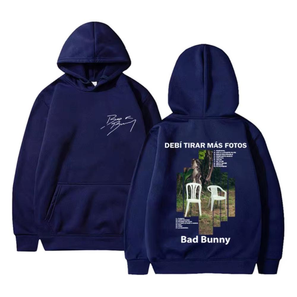 Rapper Bad Bunny Debi Tirar Mas Fotos DTMF Album Graphic Hoodie Men's Women Hip Hop Fashion Sweatshirt Gift
