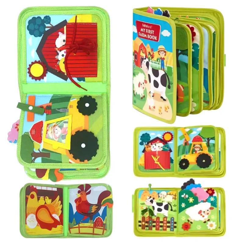 Lavagna di apprendimento in feltro Illuminazione per bambini Ausilio didattico Insegnamento Bottone per vestire Educazione precoce Montessori Giocattolo per bambini Busy Book