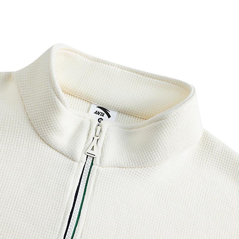 Anta Half High Neck Waffle Sweatshirt Unisex tops 152618721-1