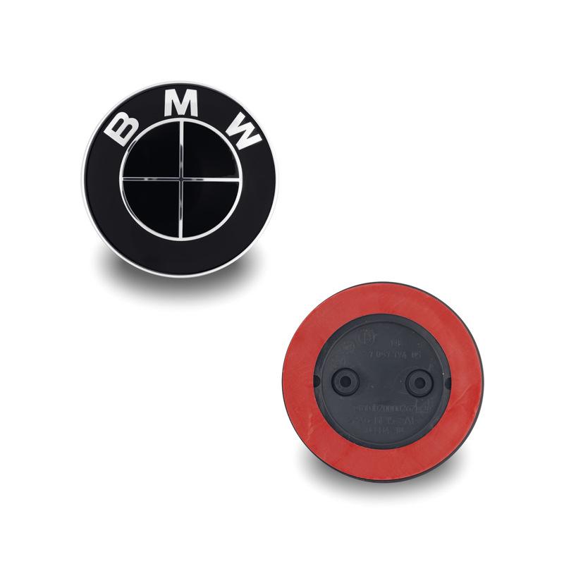 Passt für BMW Original-Logos mit schwarzem Hintergrund für vorne und hinten; 82mm/74mm Motorhauben- und Kofferraumembleme.