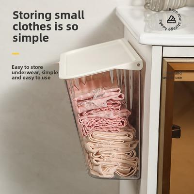 Underwear Storage Basket, Home Bathroom, Non-perforated Wall-mounted, Dirty Clothes and Socks Dust-proof Storage Box