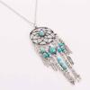 Boho Dreamcatcher Feather Turkis Tassel Chain Charm Halskjede kvinner smykker