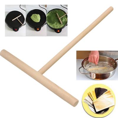 1/2 STÜCK T-Form Holz Crêpe Maker Pfannkuchen Teigverteiler Stab Heimküchenwerkzeug DIY Pfannkuchen Restaurant Kantine Zubehör