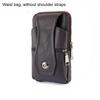 Borsa a tracolla per telefono in vera pelle, Custodia da cintura per telefono da uomo, Marsupio multi-tasca con cerniera, Portacarte, Portafoglio EDC da viaggio a mani libere
