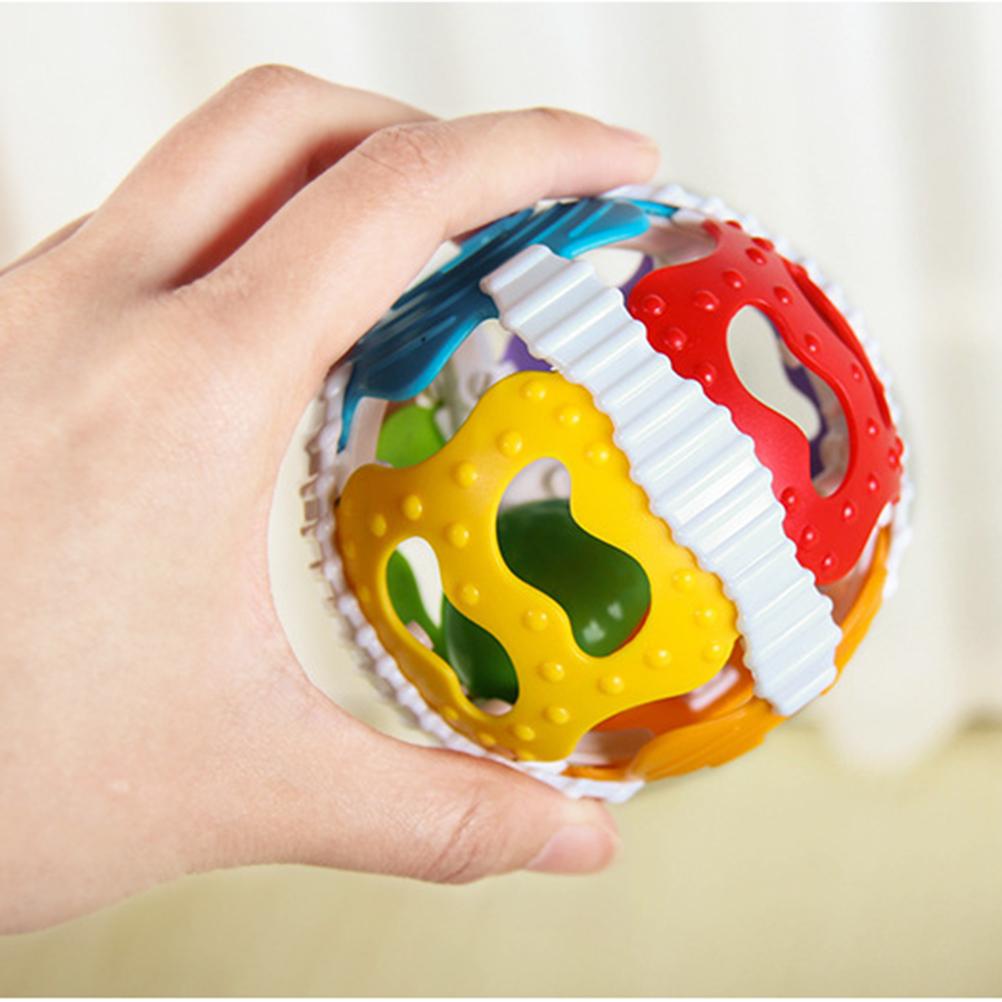 Newborn Baby Toys Infant Early Learning Bell Bell Soft Plastic 6 Color Hand Ball Rattle