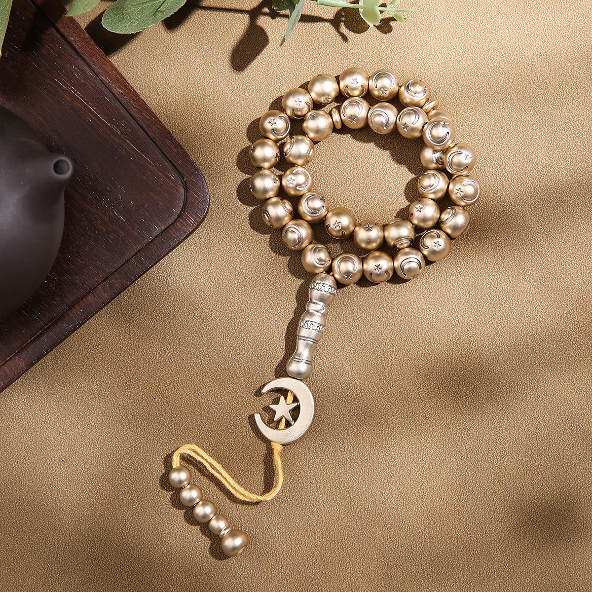 

Мусульманский тасбих Кукка: Браслет из 33 молитвенных бусин зикр золотой