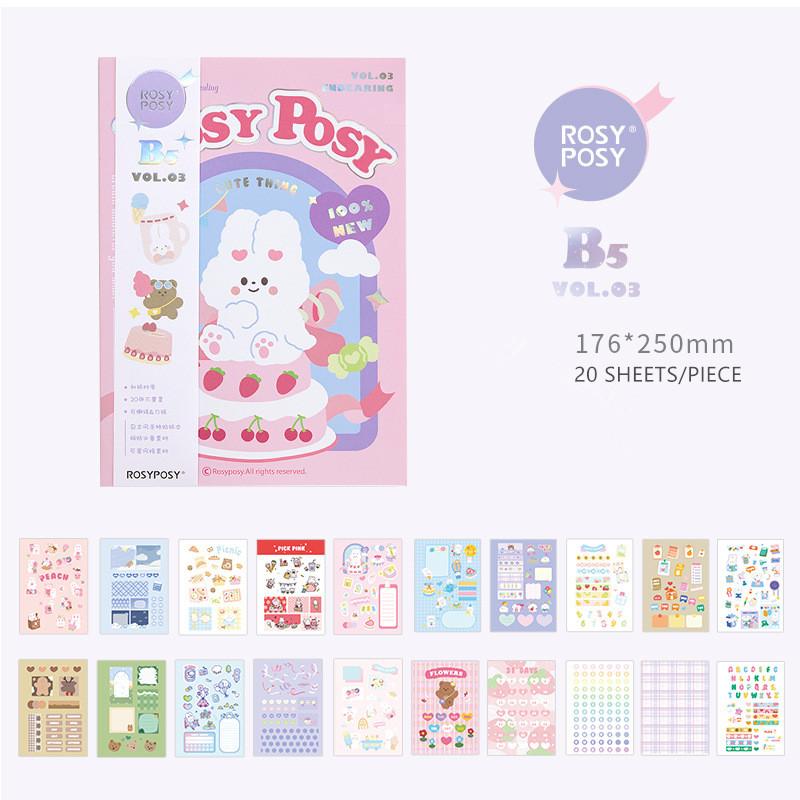 MINKYS Kawaii Magazine Sticker Book Washi Paper Journal DIY Material Decoration Stickers Memo Pad Scrapbooking Ins Stationery