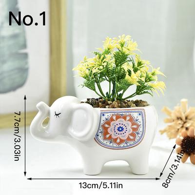 Niedlicher Elefant Blumentopf Keramik Sukkulenten Topf Pflanzer Wohnkultur Innendekoration Desktop Ornamente Bonsai Blumentopf