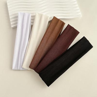 1 Pezzo Unisex Monocolore Assorbi Sudore, Morbido, Traspirante Semplice Elastico per Capelli Adatto per Fitness, Corsa, Yoga, Fascia Sportiva ad Alta Elasticità