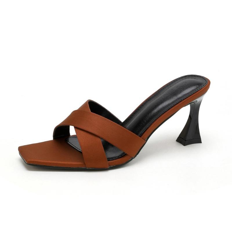 2025 Neue Luxus Damen Sandalen Sexy Kleid Hohe Absätze Täglich Büro Party Offene Zehen Damen Sandalen Eckiger Kopf Damen Schuhe