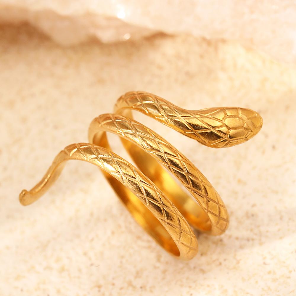 

Кольца из нержавеющей стали Персонализированный дизайн Панк Змеиное Кольцо для влюбленных Модное Трендовое Регулируемое Кольцо для Женщин Циркон Подарки