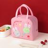 Cute Cartoon Oxford Insulated Lunch Bag For Work And School Pink Astronaut Rabbit