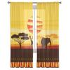 African Elephant And Giraffe Sheer Curtains For Bedroom Exquisite Voile Curtain Living Room Kitchen Chiffon Fabric Curtains