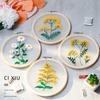 Diy Handmade Embroidery Material Package Flying, New Transparent Gauze, European Flowers, Plants And Flowers