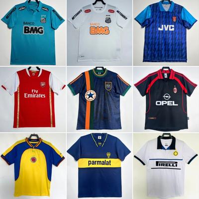 Retro Football Jersey Santos Arsenal Newcastle AC Florence Boca Inter Milan Romania