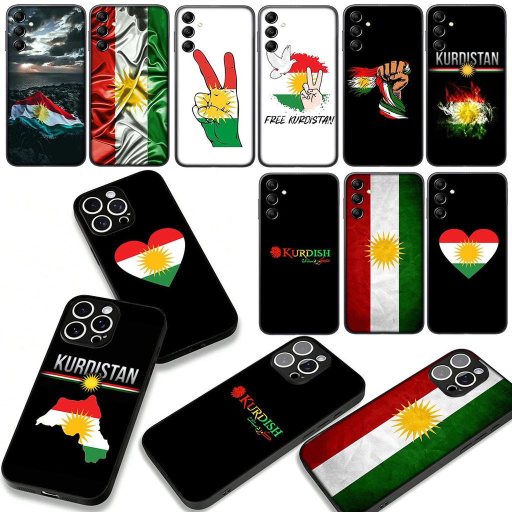 Phone Cover for Samsung Galaxy A55 A54 A25 A36 A17 A26 A35 A33 A34 A14 A37 S8 S9 S20 S21 FE S10 Plus Case Kurdistan Flag Casing