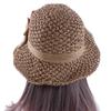 Matching Solid Color Bow Bucket Hats Seaside Straw Hat Women Sun Hat Korean Style Cap Shading Hat
