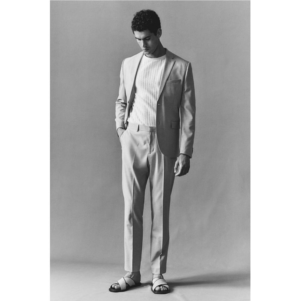 H M sliM Fit Suit Pants Beige