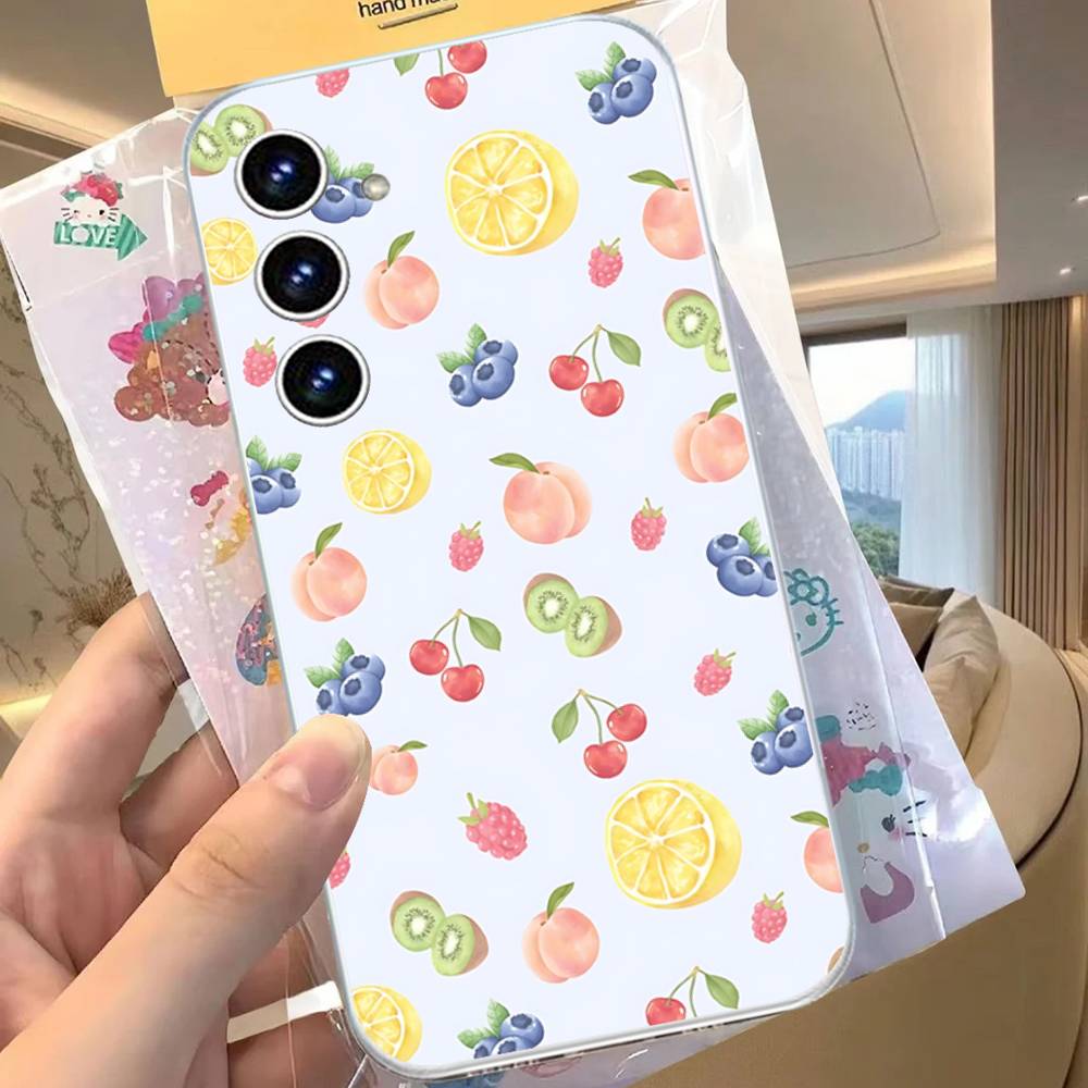 Fresh Fruit Phone Case For Samsung Galaxy Transparent Cover A52 A12 A51 S21 Edge S22ULTRA S23 S24 S20LITE Plus Ultra