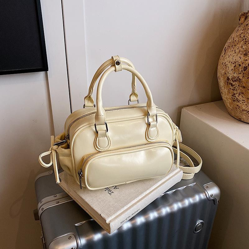 Foreign Trade New Simple Oily Backpack Women's Korean Ins Fashion Small Backpack Niche High-end Oblique Straddle Women's Bag