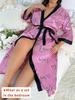 Women's Plus Size Valentines Robe, Sexy Satin Robe Long Sleepwear