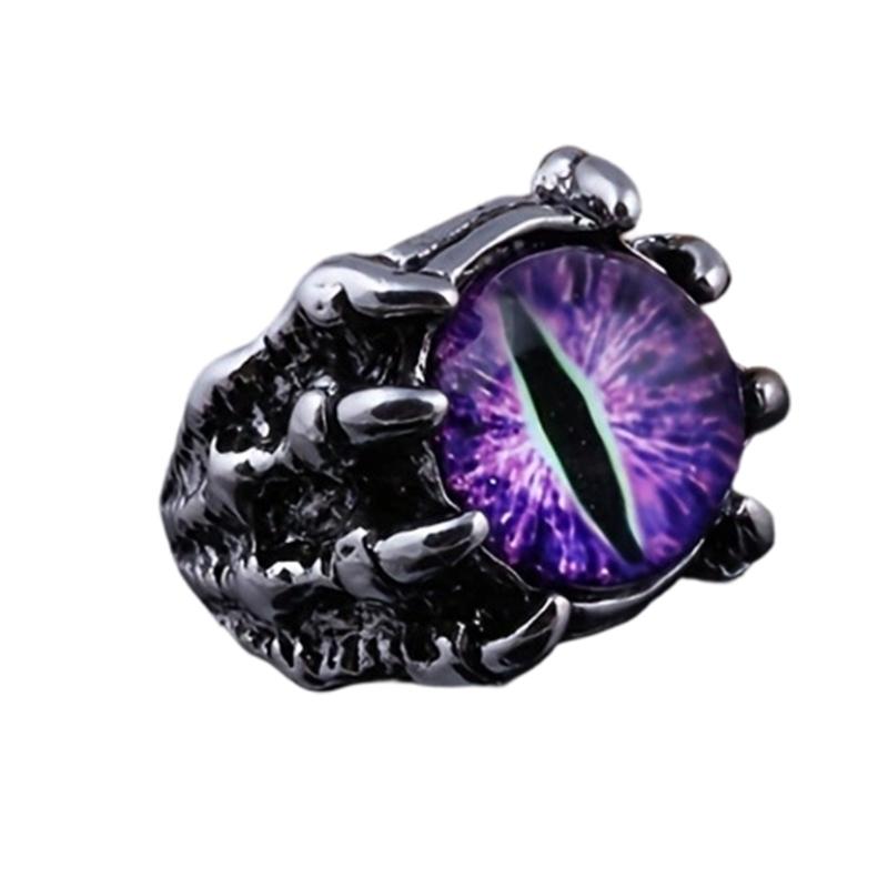Elegant Adjustable Rings Vintage Festival Rings Wolf Claw Demons Eye Shape Finger Jewelry for Woman and Man Present