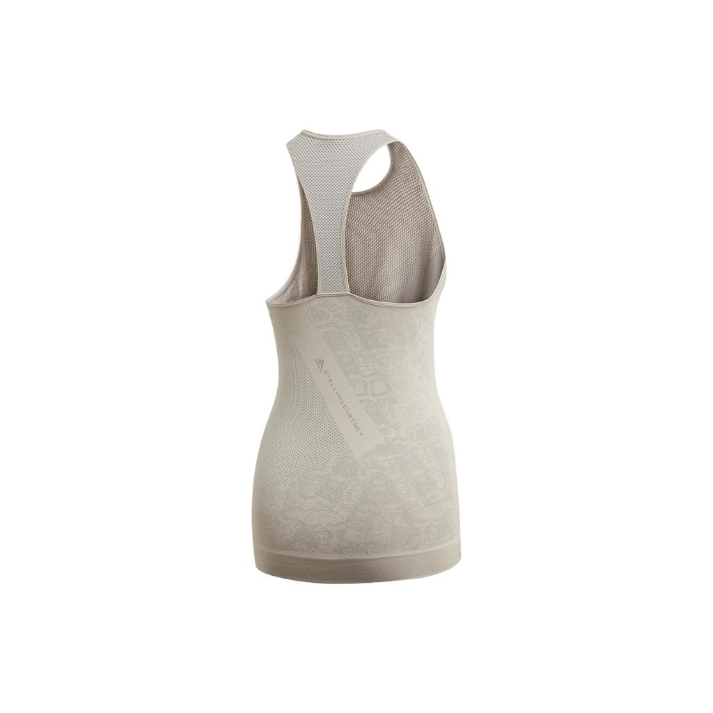 Adidas Essentials Mesh Panel Design Round Neck Sleeveless Sports Vest Women Tops Gray FI8220