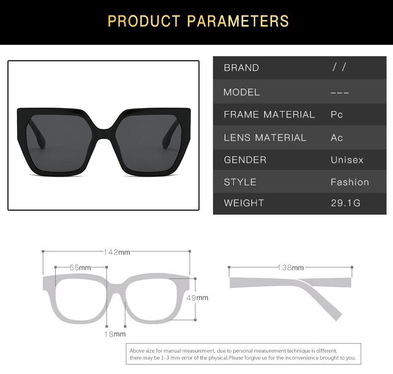 Trendige Spiegel Quadratische Sonnenbrille Damen Herren Farbverlauf Klassisch Großes Gestell Designer Marke Brillen Weiblich Männlich