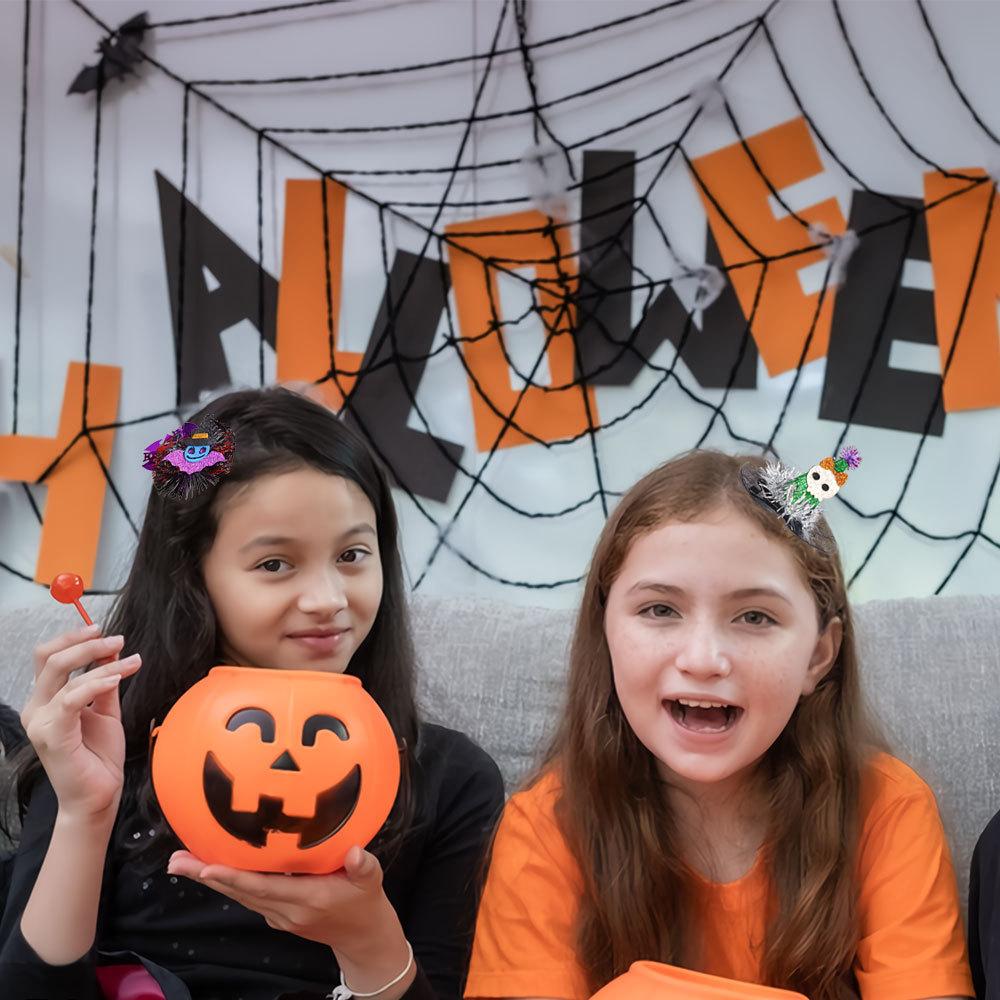 

Украшения для волос Хэллоуин Ведьмина шляпа заколка для волос имитация тыквы сетка заколка для волос шпилька