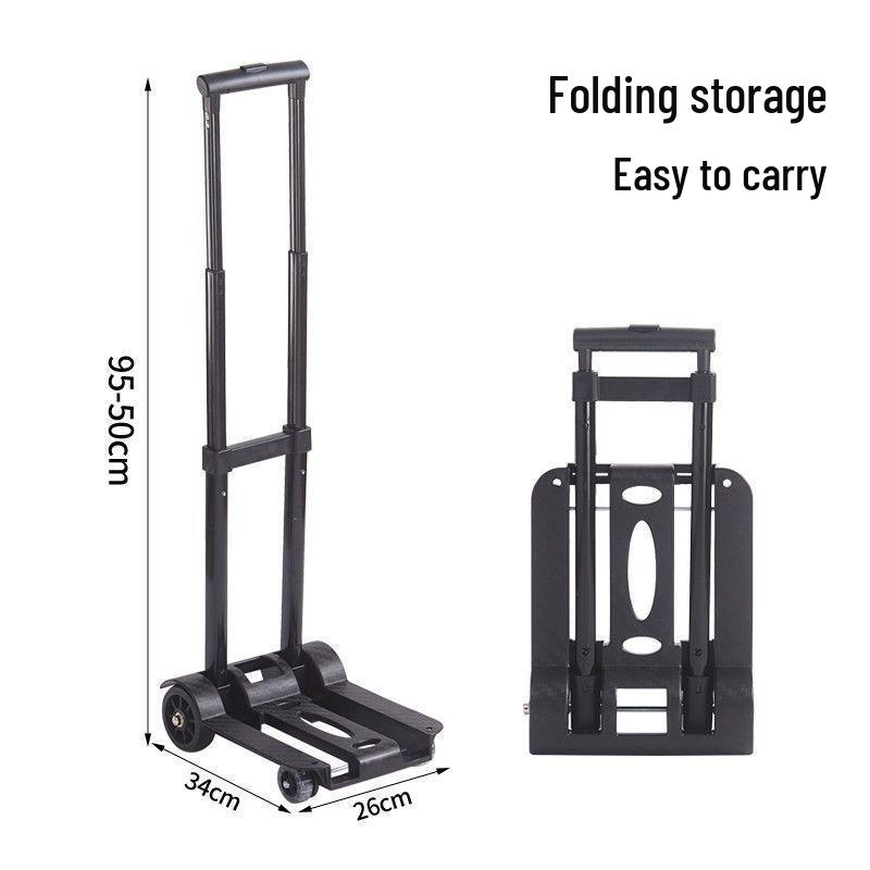 Upgraded Non-Slip Foldable Flat Cart: Extra-Thick, Portable, Retractable Household Pull Cart
