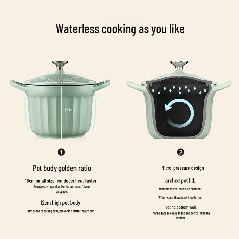 Buydeem 16cm Enamel Cast Iron Dutch Oven