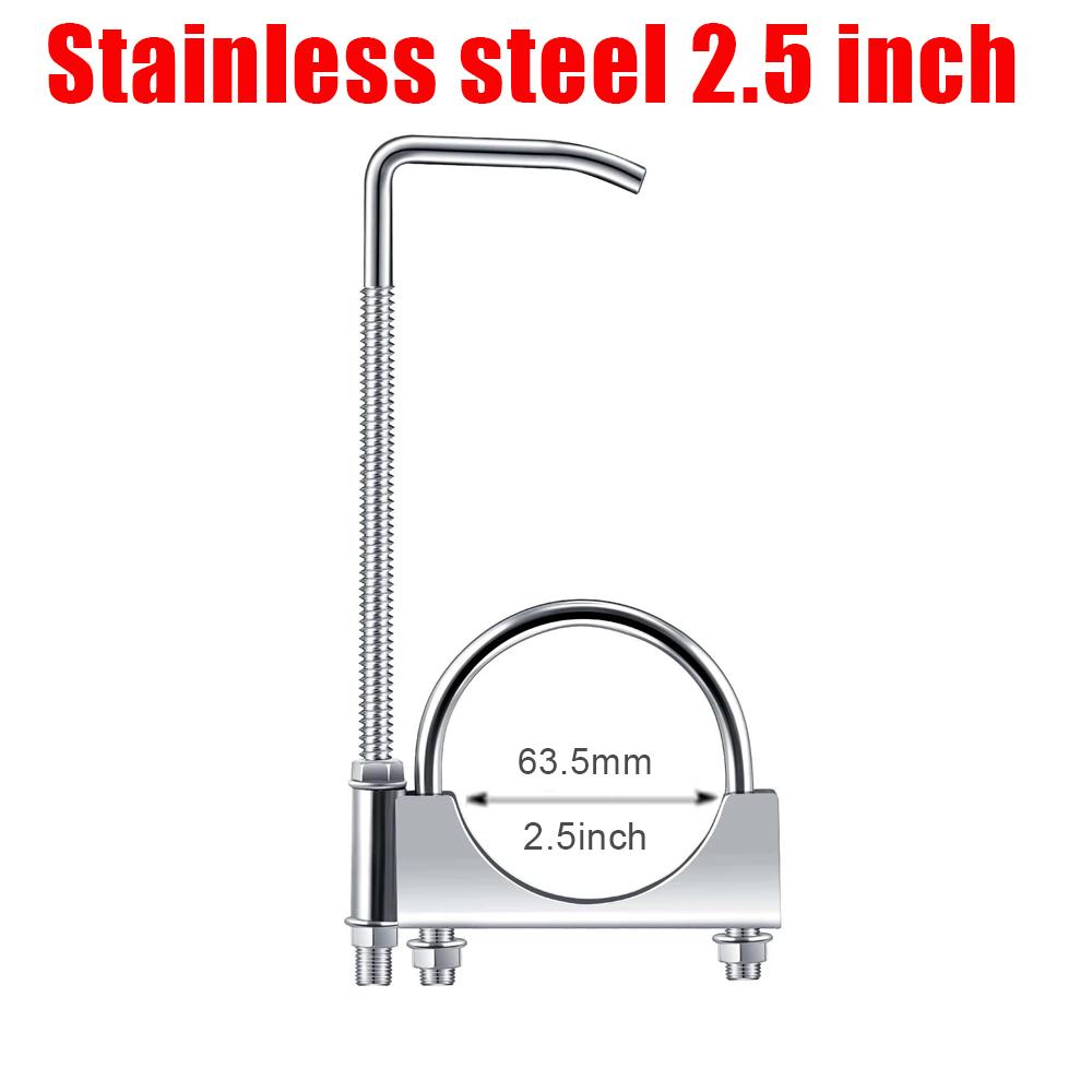 Exhaust Pipe Clamp With Hook Stainless Steel Exhaust Pipe Clamp Hook Universal Exhaust Clamp Hook Car Modification Parts 1 Pcs
