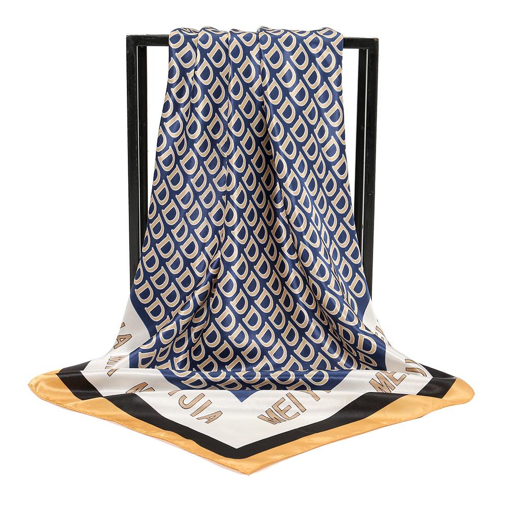 Silk Shawl Square Scarf For Women Print Headband Foulard Satin Hijab Hair Bands Neckerchief Female Head Wraps Bandana