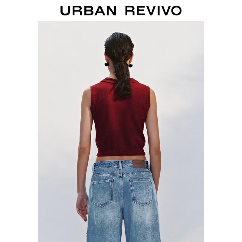 UR Dam Retro Argyle Stickad Poloväst