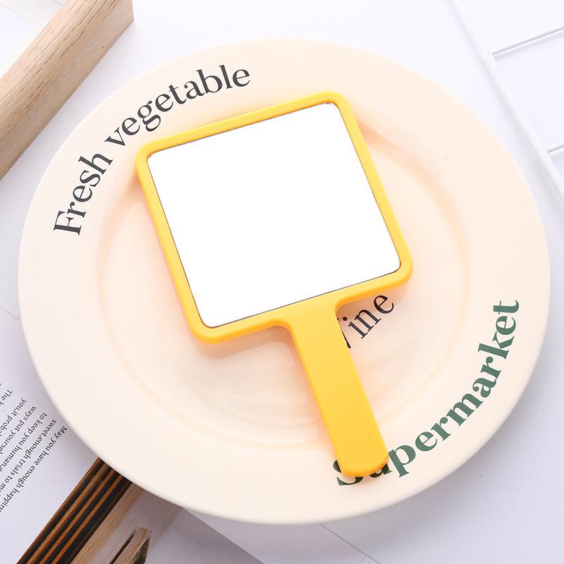 Anpassbarer quadratischer Kosmetikspiegel mit Griff - Farb- und LOGO-Optionen verfügbar