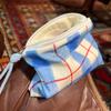 1PCS Women's Small Plaid Floral Cosmetic Bags Retro Ladies Lipstick Storage Bag Pouch Zipper Female Travel Makeup Case Handbags