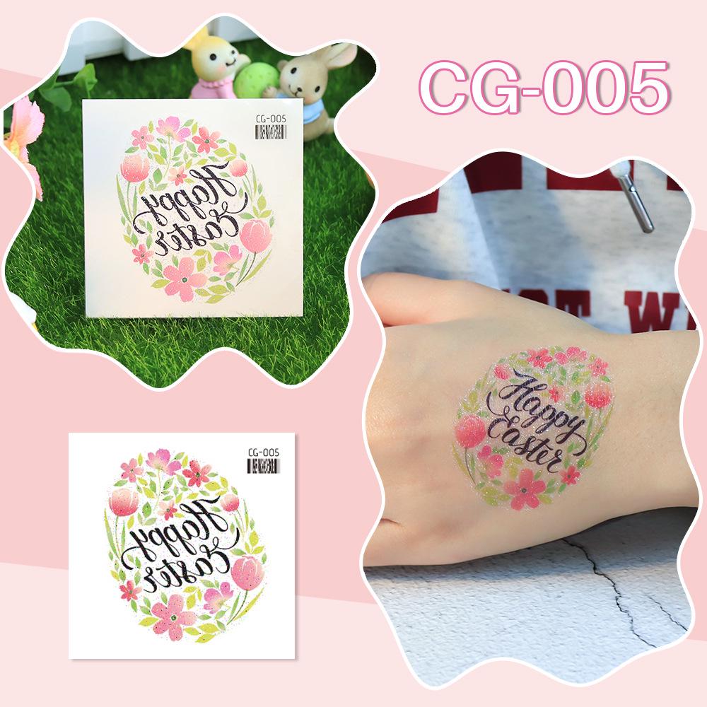 

Временные татуировки с блестками Ruicalong на Пасху - Милые мультяшные наклейки на лицо и руки 60*60mm