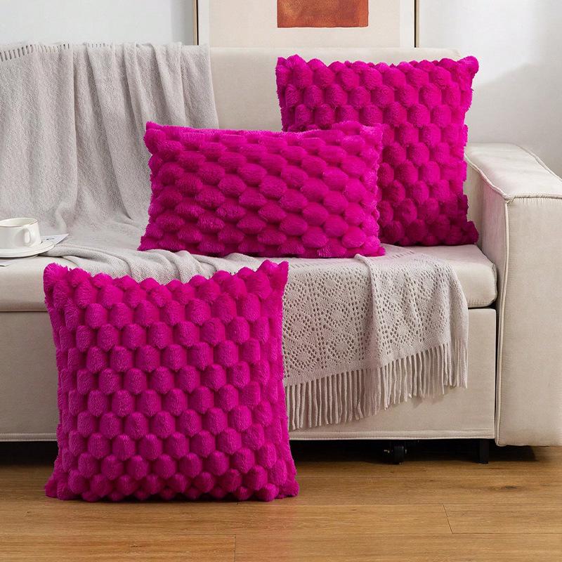 Velvet Snowflake Pillowcase: Solid Color Cushion for Office, Sofa, Bedside, and Waist Support 1pc