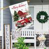 Merry Christmas Double-Sided Garden Flag - Red Truck, Tree & Snowflake Design, Durable Polyester, Perfect for Outdoor and Lawn Decor