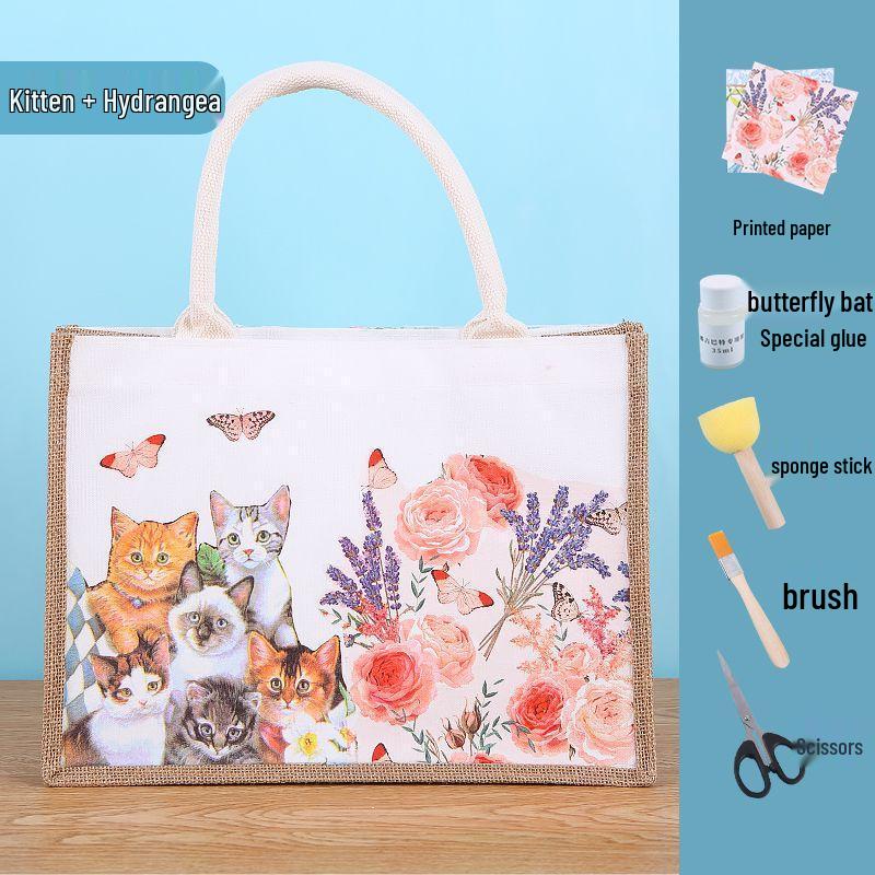 

Холщовая сумка-тоут ручной работы в технике декупаж с красочной бумажной салфеткой - 1 215 положительных отзывов