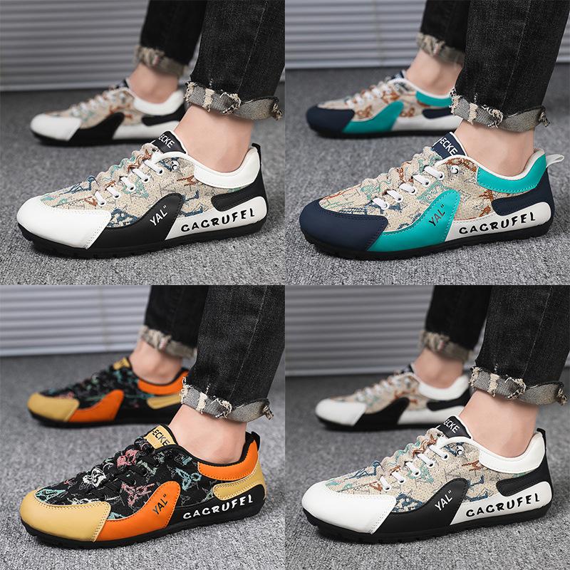2025 autumn new casual men's shoes soft sole versatile breathable leather sneakers running shoes one pedal lazy shoes