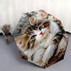 Floral Pillow with Cute Kitten Design-Soft and Comfortable Home DecorUmbrella with Cute Design,Portable 3-Fold Compact Umbrella for Men&Wome
