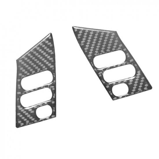 2Pcs For Lexus RX330 RX350 Carbon Fiber Steering Wheel Button Cover Trim Type A