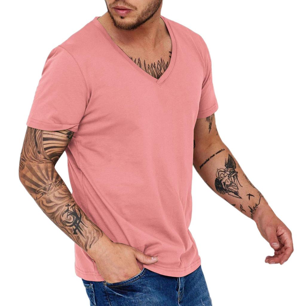 Camiseta Deportiva Casual de Verano para Hombre con Cuello en V Personalizada 2024