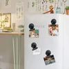 3pcs Magnetic Clip Fridge Magnet Circular Metal Clip Punch-free Hook DIY Storage Rack Photo Magnetic Clip Home Organization