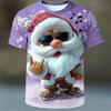 Summer Men's Santa 3D Printed Crew Neck T-Shirt