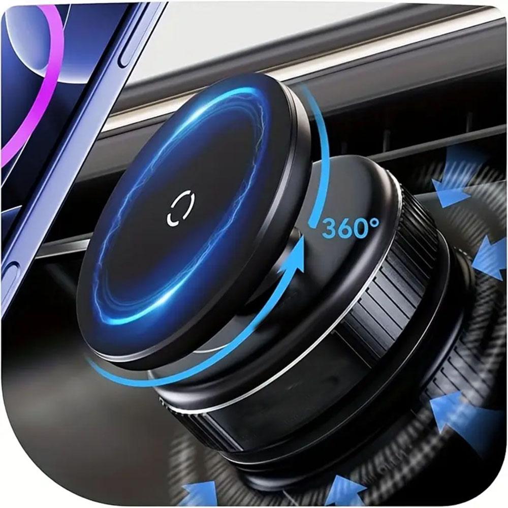 

2026 Upgraded Vacuum Magnetic Car Phone Holder 360° Reinforced 96LBS Ultra Suction Cup Phone Holder ,N52 Strong Magnet чёрный