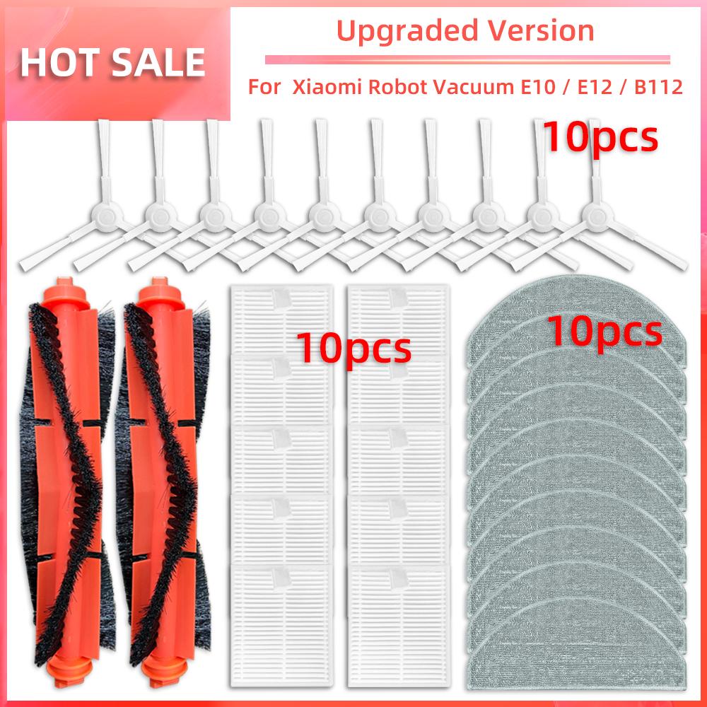 For Xiaomi Robot Vacuum E10, E10C, E12, B112 Replacement Parts Side Brush Hepa Filter Mop Rag Spare Parts Accessories