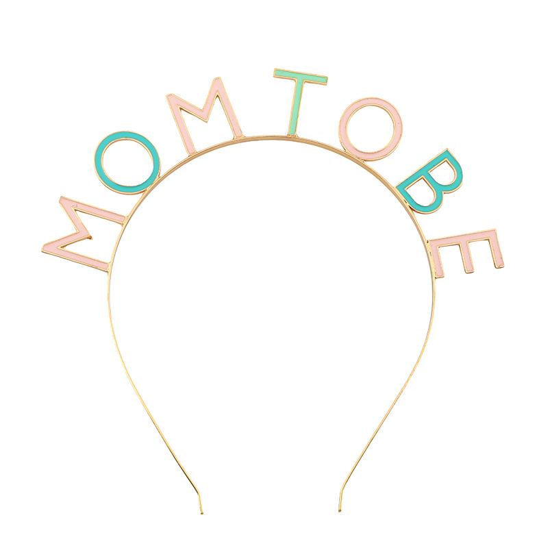 Expectant Parent Badge and Headband Set - Includes Mom-to-Be Headband, Dad-to-Be Badge, and Ribbon Headdress